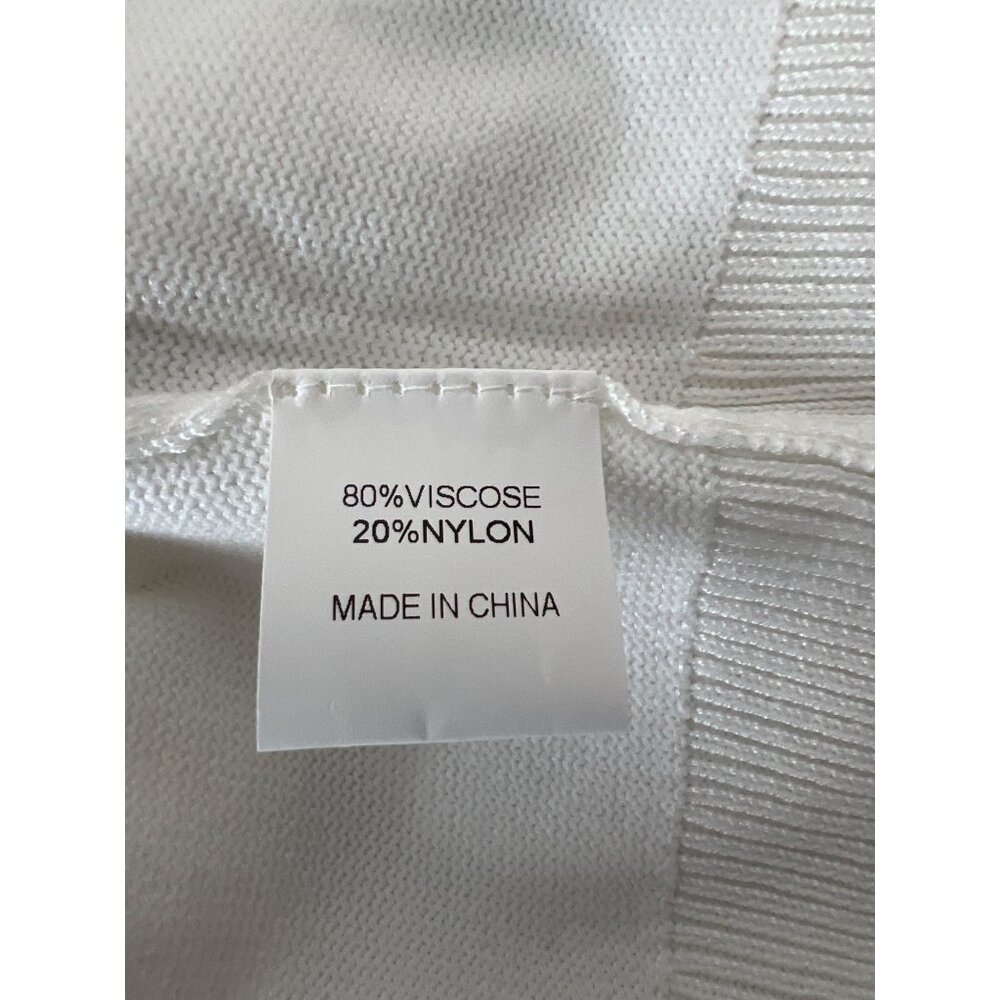 YUNDAI Long Sleeve Sweater Oversized Crew Neck Knitted White Viscose Blend Small - Picture 5 of 9